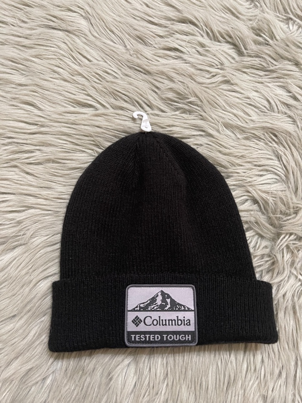 Columbia Black Knit Beanie with Logo Patch